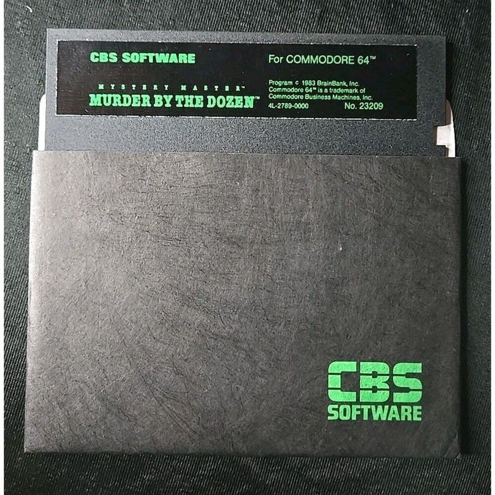 Murder By The Dozen Game Commodore 64 C64, CBS Software 5.25"  FLOPPY Untested